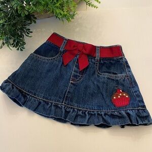 GYMBOREE Denin Skirt w/ Embroidered Cupcake, Size 12-18 Months (2011 Collection)